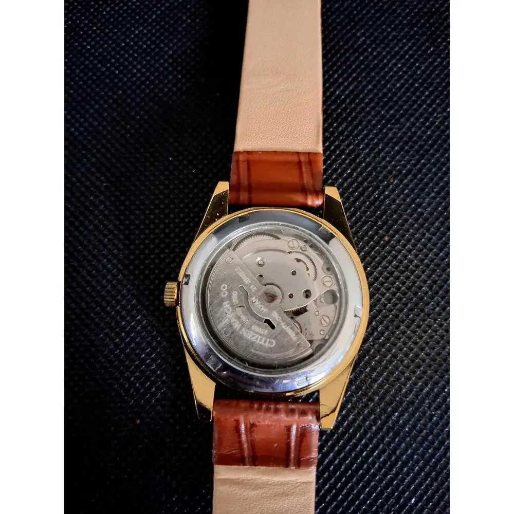 Vintage Men's Automatic Citizen Eagle 7 Leather Watch RARE
